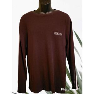 Tommy Hilfiger Brown Long Sleeve Cotton Men's Top Size Medium
